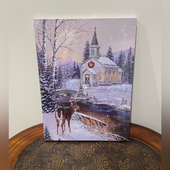 Other - LED canvas Christmas picture, takes 2 AA batteries, on/off switch on the side